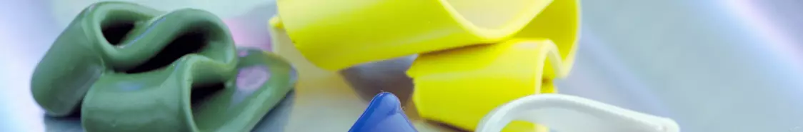 Various-colored strips of Silastic silicone rubber ... red, yellow, green, blue and white colors. Products of Dow Corning STI. Similiar Image Available. Silastic silicone rubber Product promotion