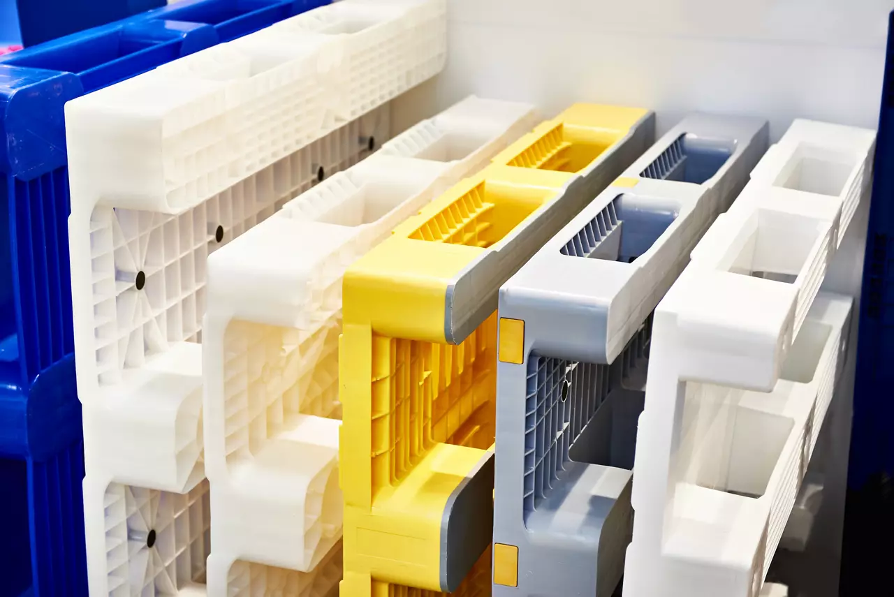 Plastic pallets for storage and transporting