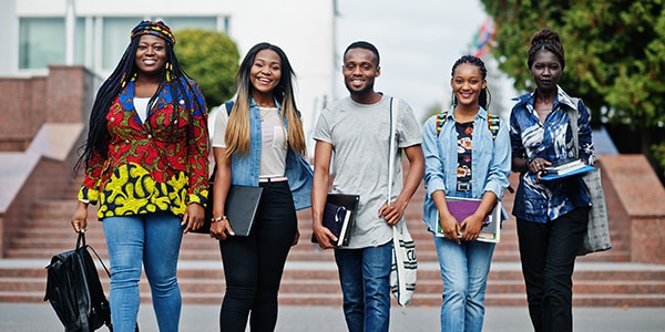 HBCU students walking outside