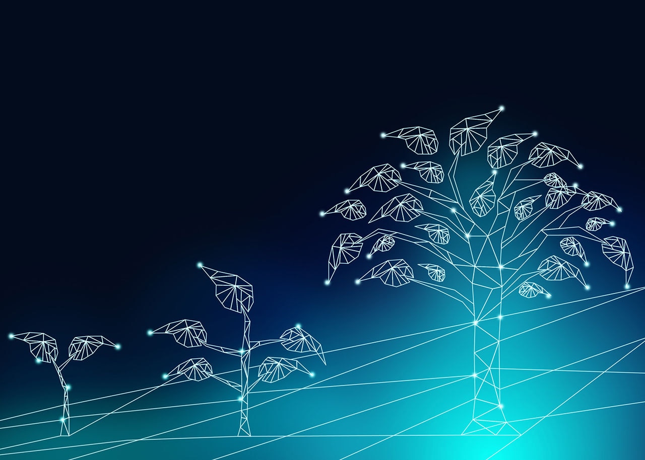 digitally drawn trees