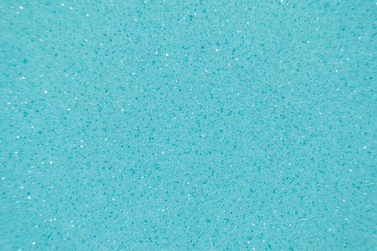 Blue speckled polyurethane foam